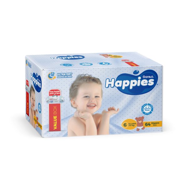 Happies 6 VALUE PACK 64 diapers