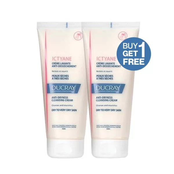 Ducray Ictyane Cleansing Shower Cream – Face and Body – Pack Of 2